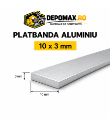 Platbanda aluminiu 10 x 3 mm, 6 metri (EN-AW 6060)